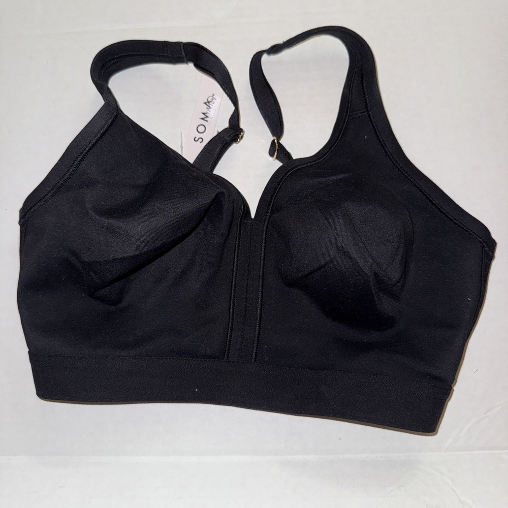 New Soma Embraceable Bra 32DDD Wireless Unlined Black Adjustable Strap